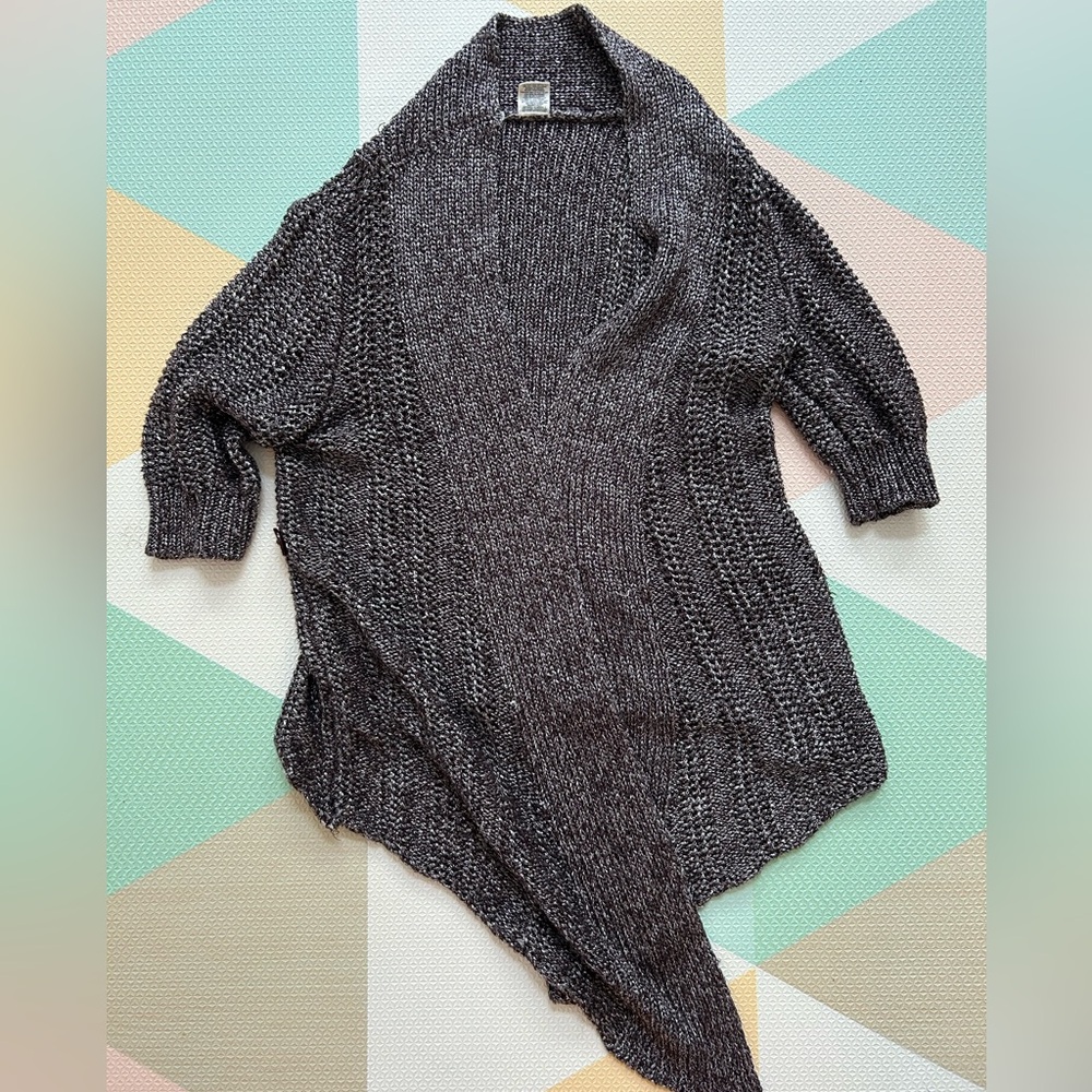 Moth by Anthropologie Purple and Silver Wrap Sweater- Size Small